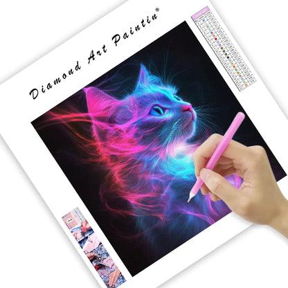 Glowing Magical Cat - Diamond Painting