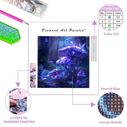 Enchanted Mushroom Glow - Diamond Painting