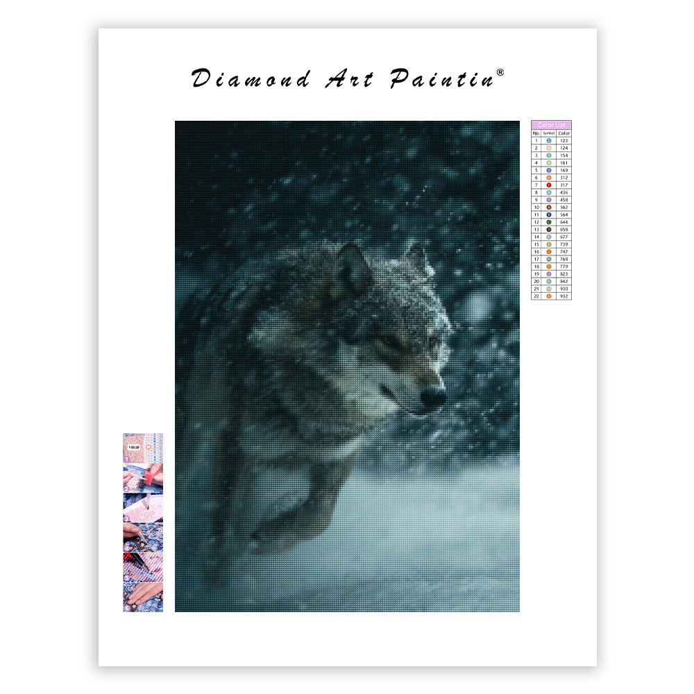Wolf and Snowstorm - Diamond Painting