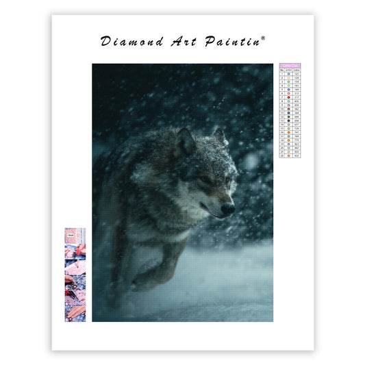 Wolf and Snowstorm - Diamond Painting