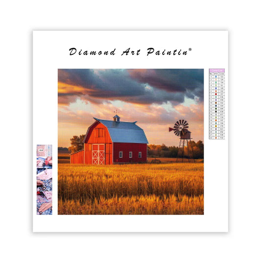 American Barn with Windmill - Diamond Painting