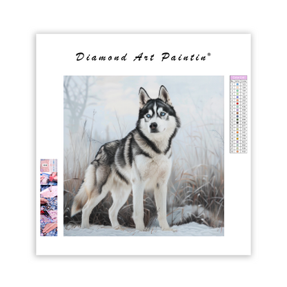 Husky in Snow - Diamond Painting