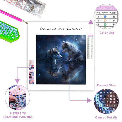 Reflection of a Wolf – Diamond Painting