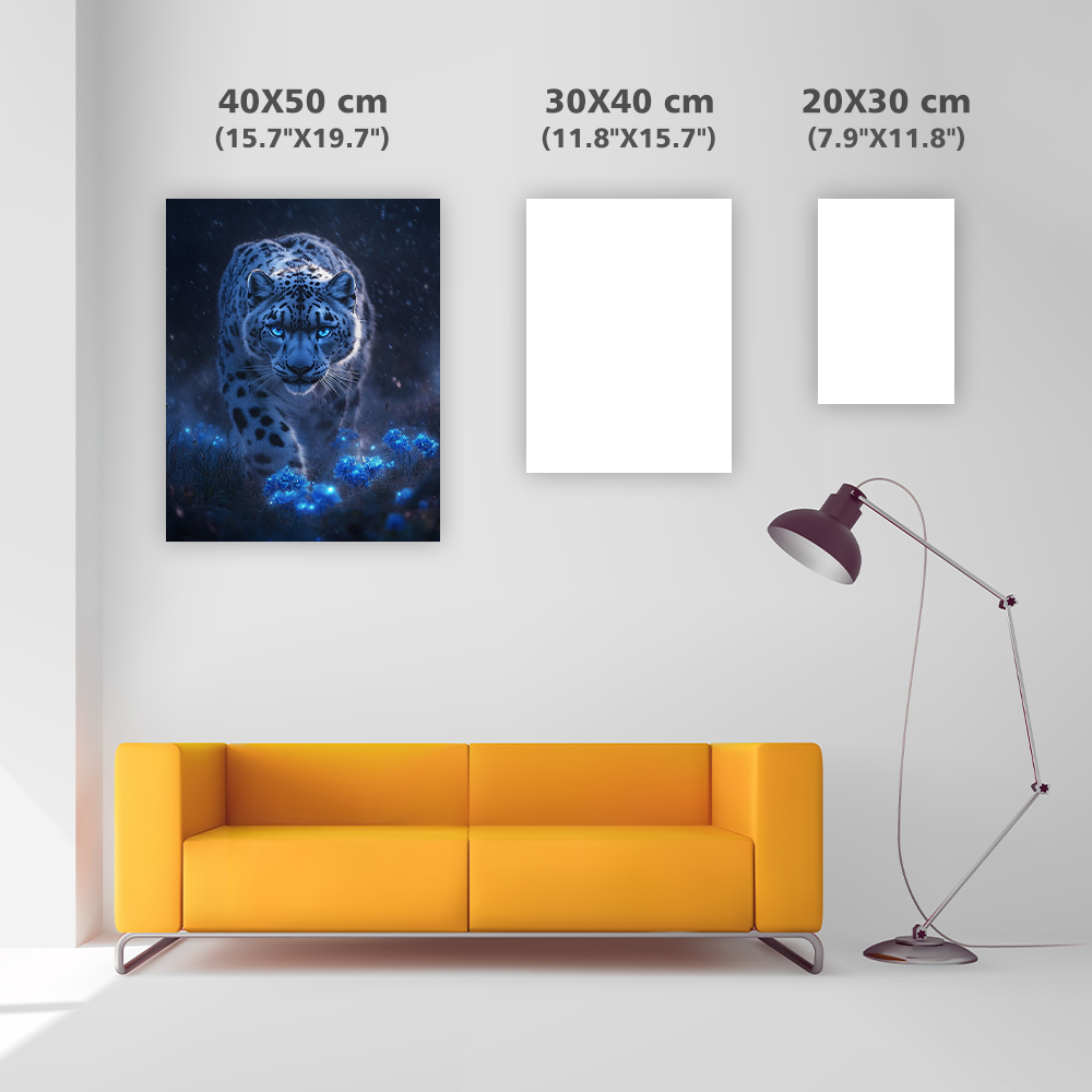 Giant Snow Leopard in Fog – Diamond Painting