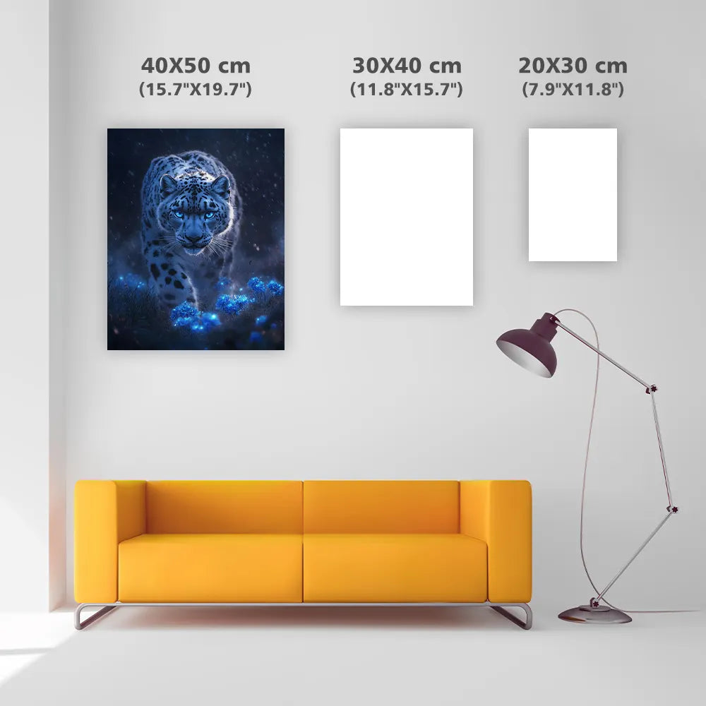 Giant Snow Leopard in Fog – Diamond Painting