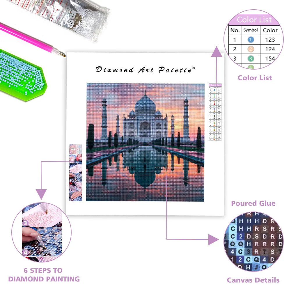 Taj Mahal Sunrise - Diamond Painting