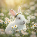 Daisy White Rabbit - Diamond Painting