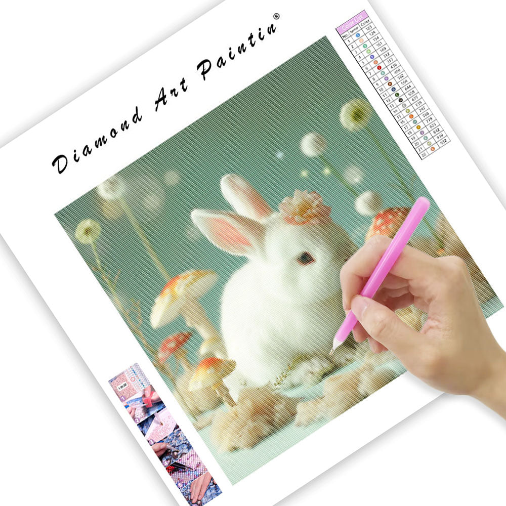 Forest Mushroom Rabbit - Diamond Painting