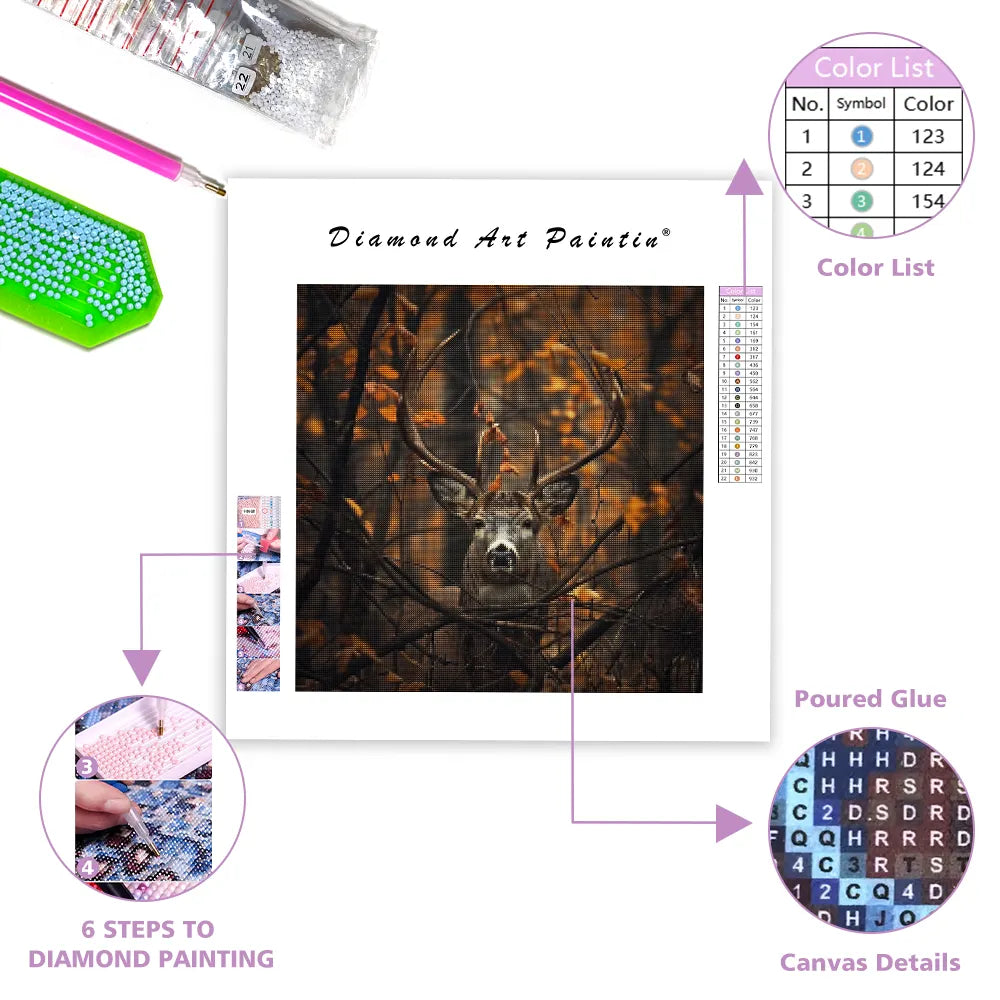 Giant Deer in the Forest - Diamond Painting