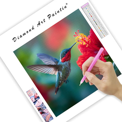 Hummingbird & Hibiscus Moment - Diamond Painting
