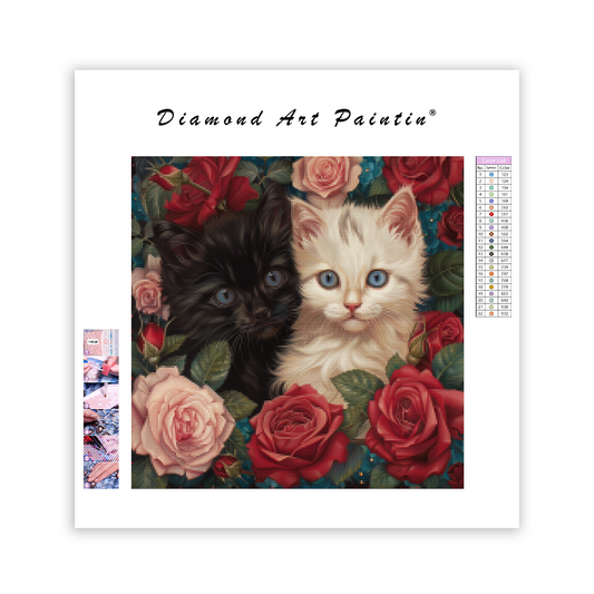 Rose Cats - Diamond Painting