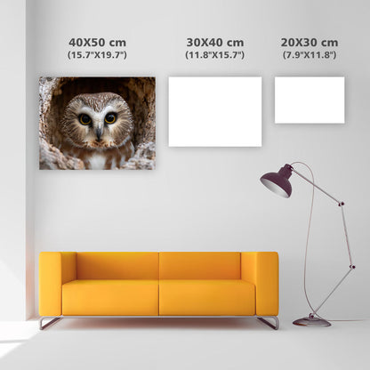 Saw-whet Owl Peeking - Diamond Painting