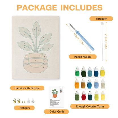 Verdant Potted Plant - Punch Needle