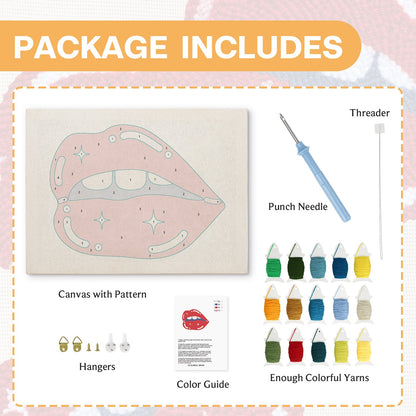 Lips with Tongue - Punch Needle