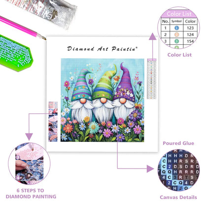 Flower Gnomes - Diamond Painting