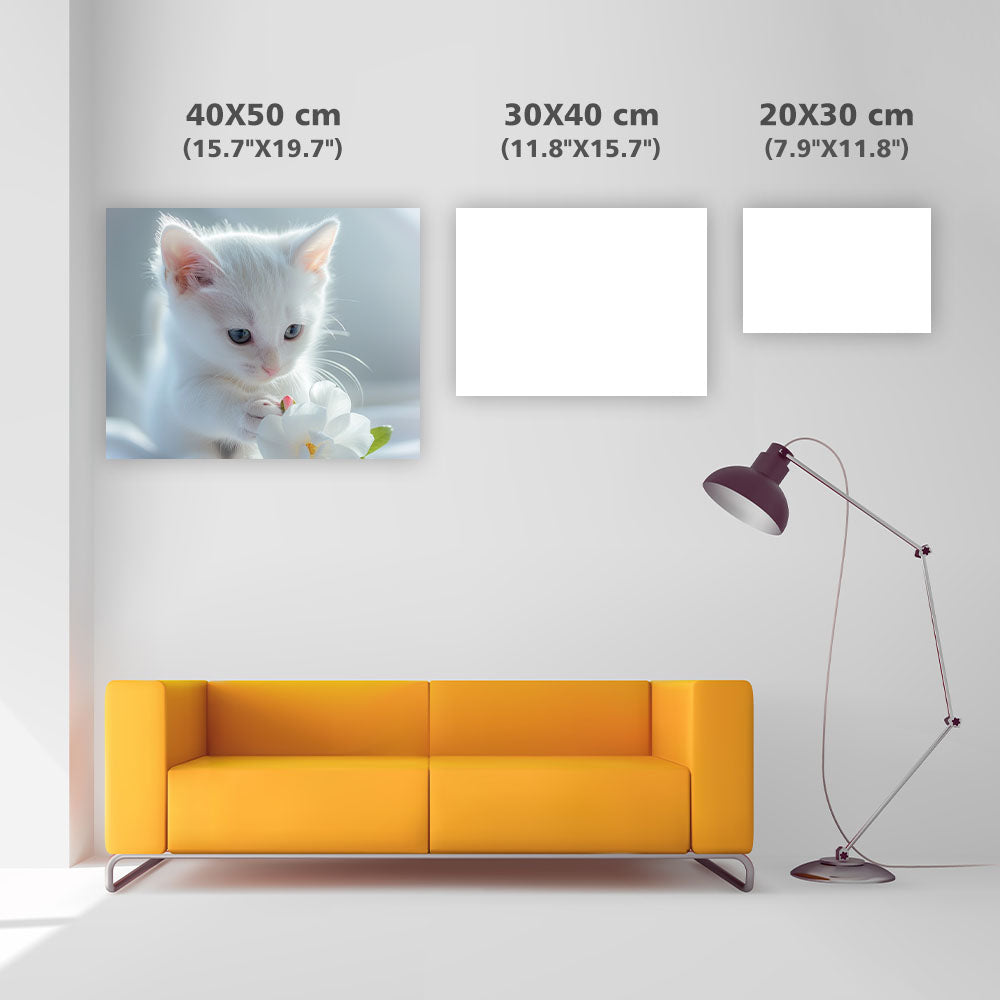 Gardenia White Cat - Diamond Painting