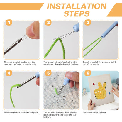 Peace Hand Gesture - Punch Needle