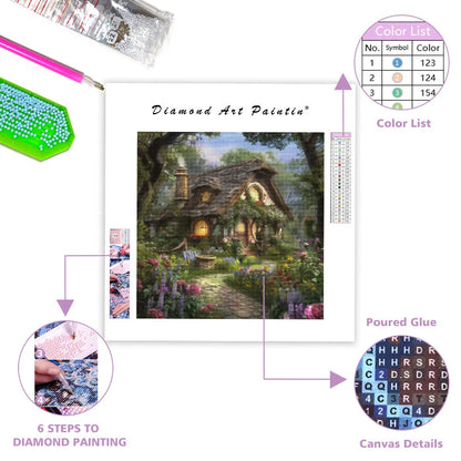 Enchanted Garden Cottage - Diamond Painting