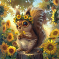 Sunflower Squirrel - Diamond Painting