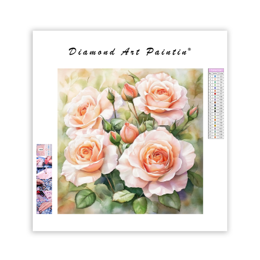 Blooming Pink Flowers - Diamond Painting