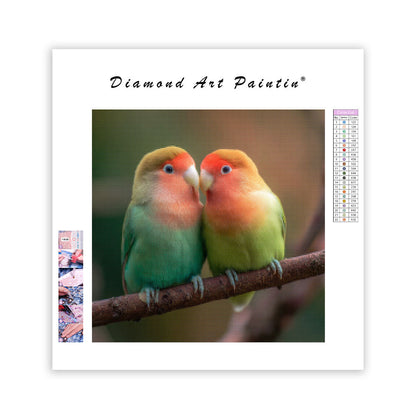 Lovebirds Kissing - Diamond Painting