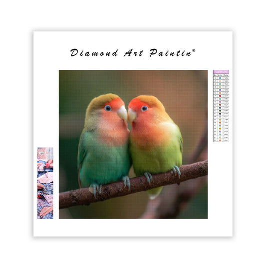 Lovebirds Kissing - Diamond Painting