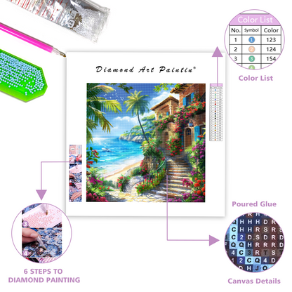Tropical Beach Villa - Diamond Painting