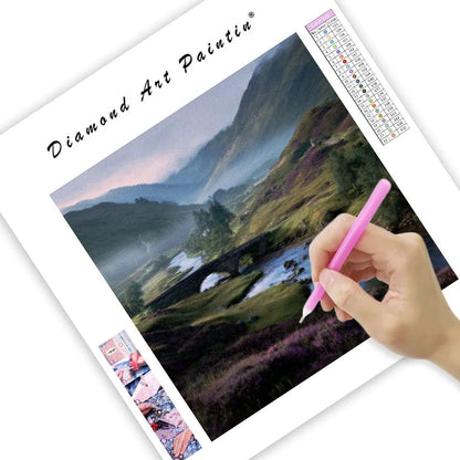 Misty Scottish Highland Valley - Diamond Painting
