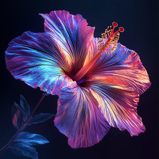 Neon Hibiscus Flower - Diamond Painting