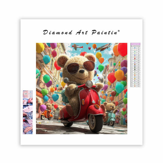Urban Bear Ride - Diamond Painting