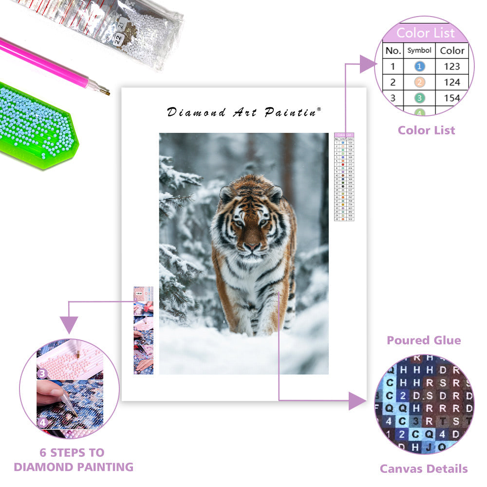 Siberian Tiger in Snow - Diamond Painting