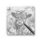 Adorable Highland Calf with Flowers - Dot Painting