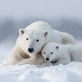 Polar Bear Mother and Cub - Diamond Painting