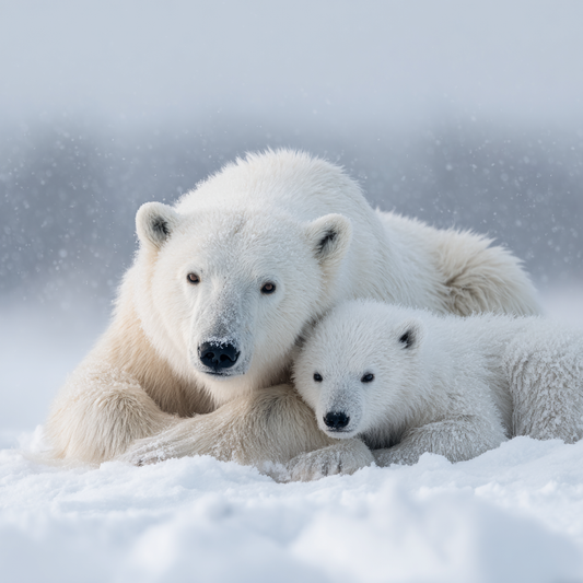 Polar Bear Mother and Cub - Diamond Painting