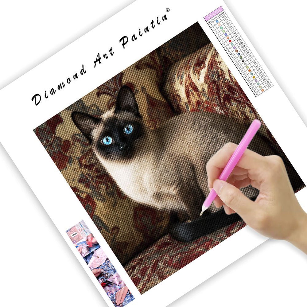 Siamese Cat Elegance - Diamond Painting