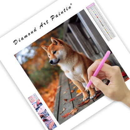 Shiba Inu Contemplating - Diamond Painting