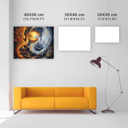Yin Yang Dragon and Phoenix - Diamond Painting