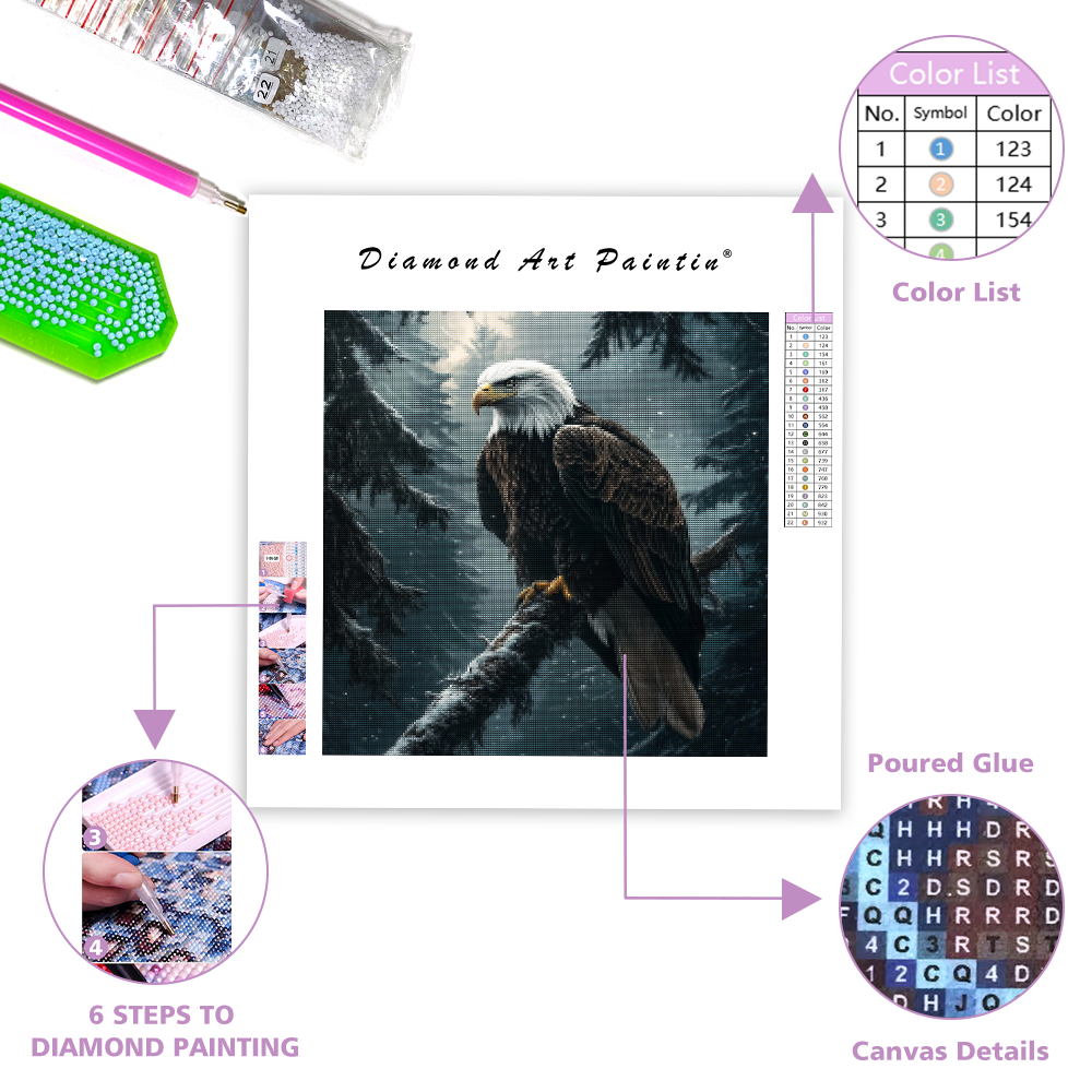 Majestic Bald Eagle - Diamond Painting