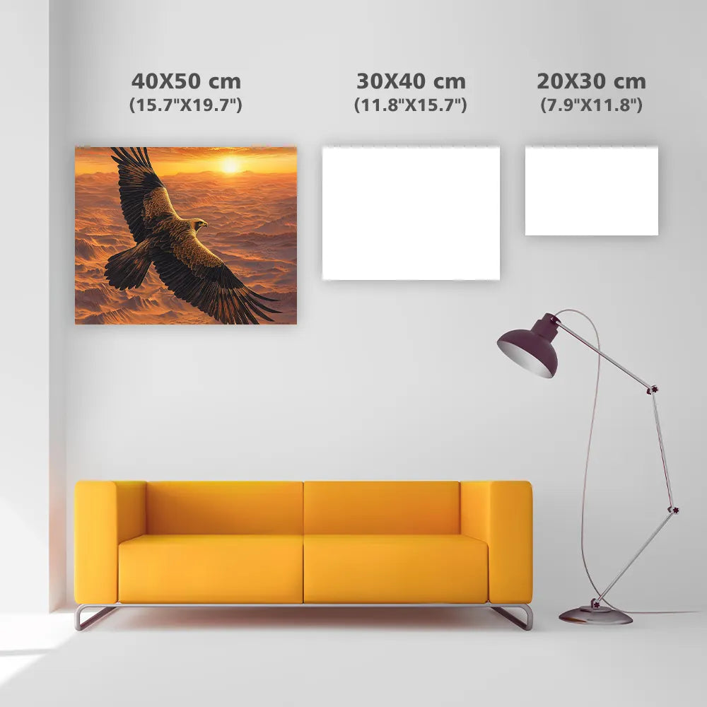 Golden Eagle Over Desert - Diamond Painting