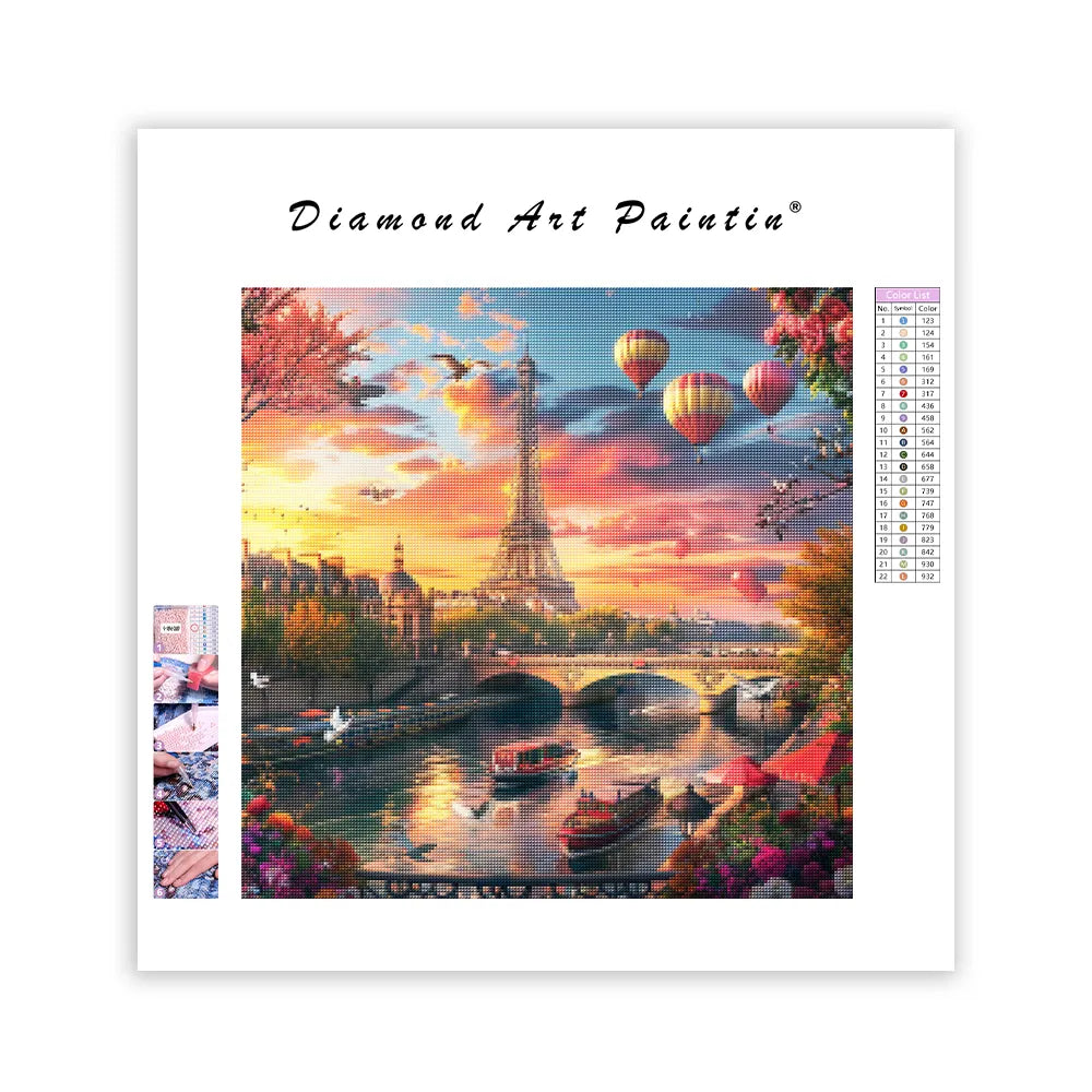 Paris Sunset Stroll - Diamond Painting