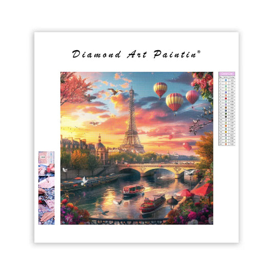 Paris Sunset Stroll - Diamond Painting