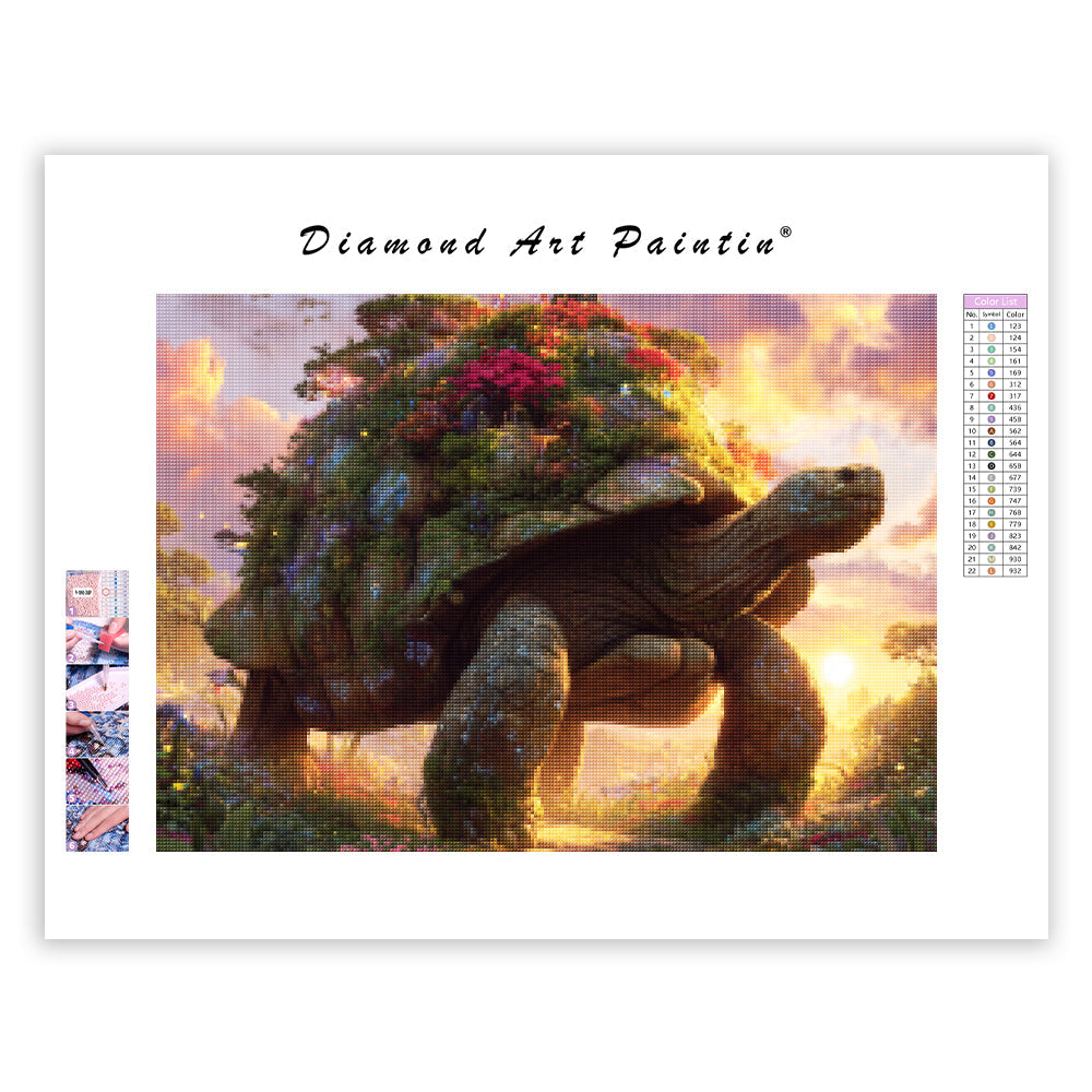 Tortoise with a Forest - Diamond Painting