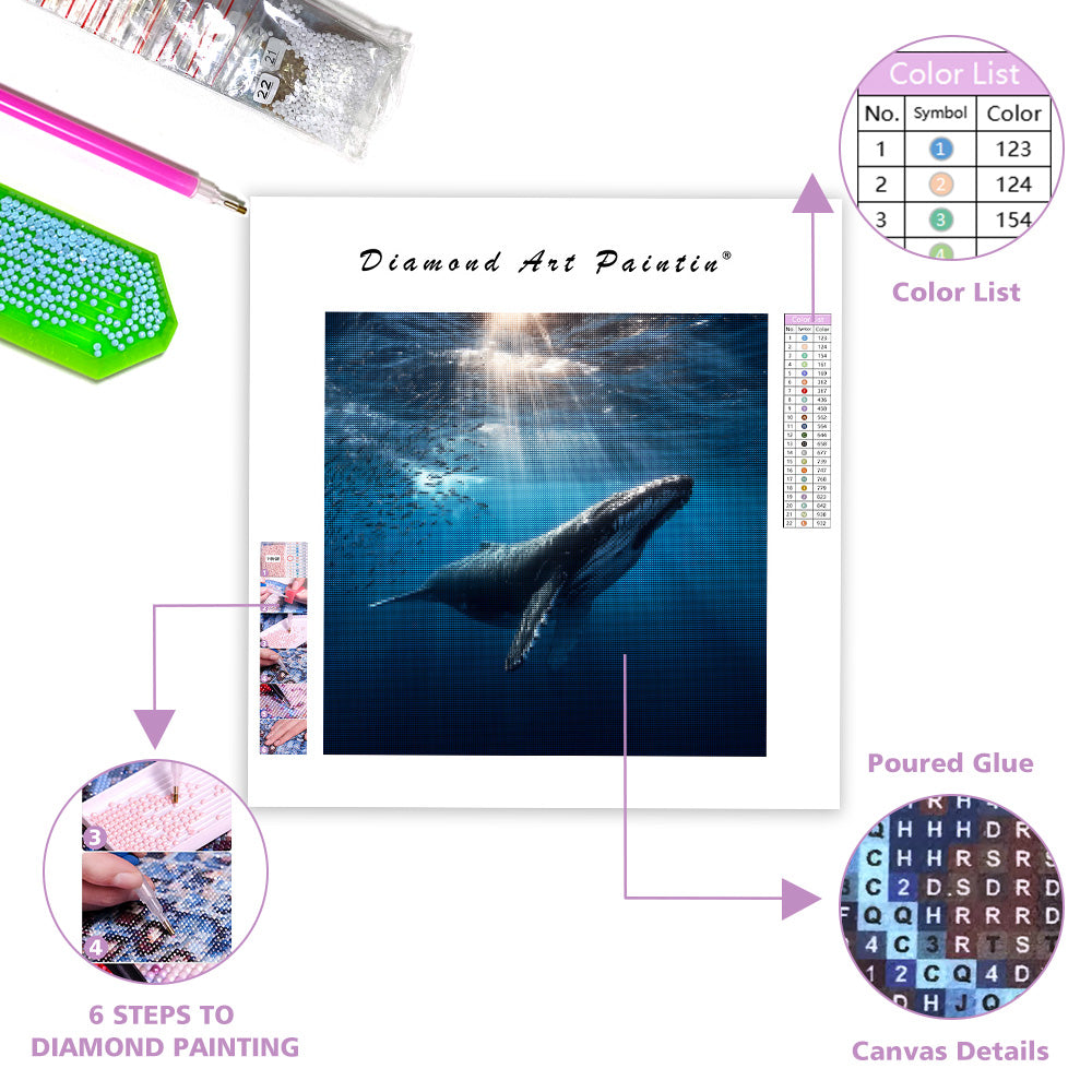 Humpback Whale Ascending - Diamond Painting