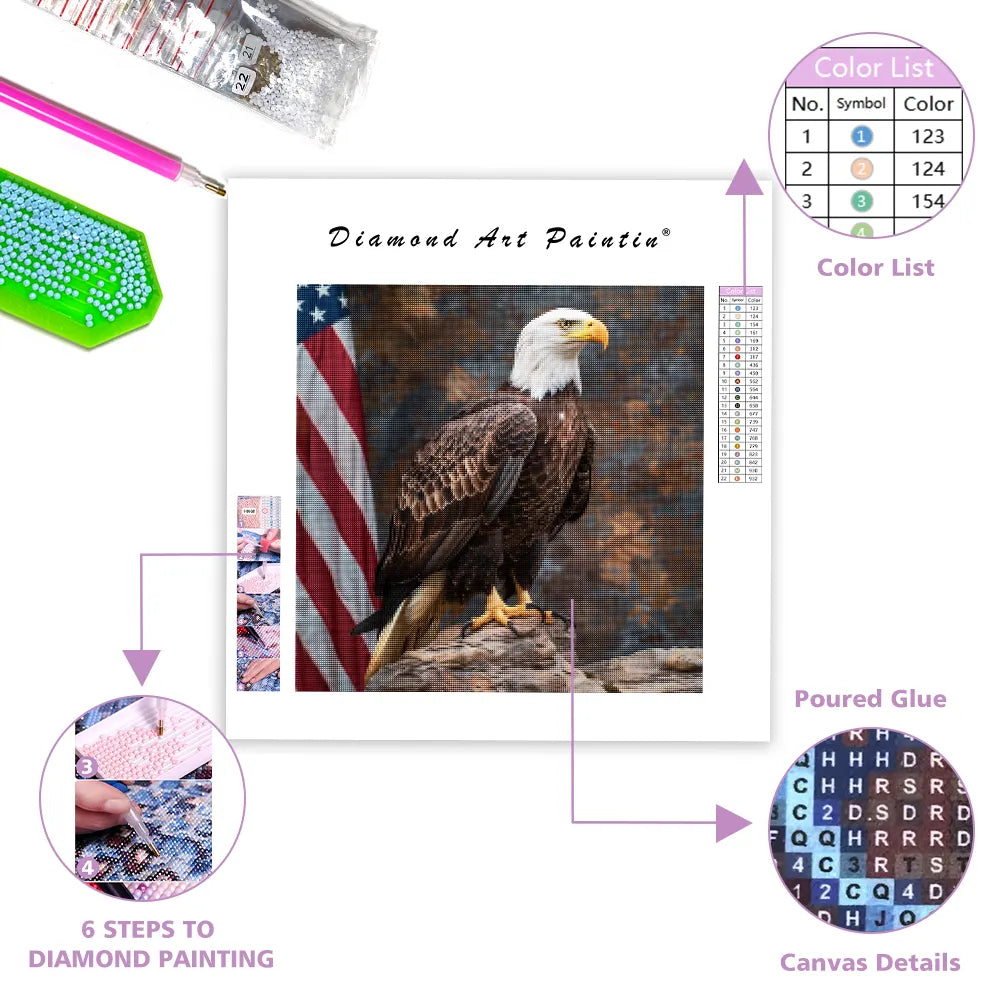 Patriotic Eagle - Diamond Painting