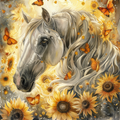 Horse & Sunflowers - Diamond Painting