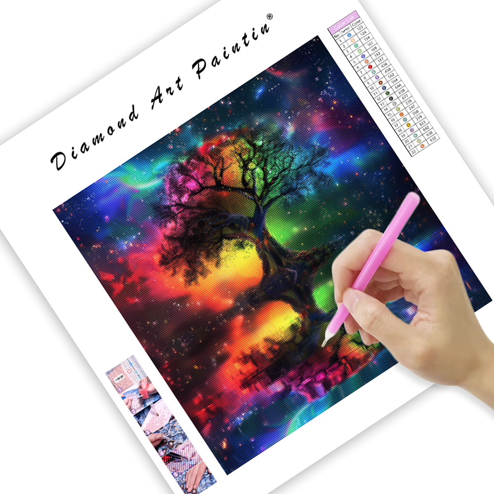 Cosmic Tree of Light – Diamond Painting