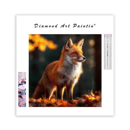 Red Fox in Autumn Forest - Diamond Painting
