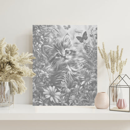 Garden Kitten - Dot Painting