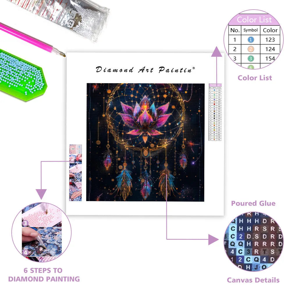 Lotus Dreamcatcher - Diamond Painting