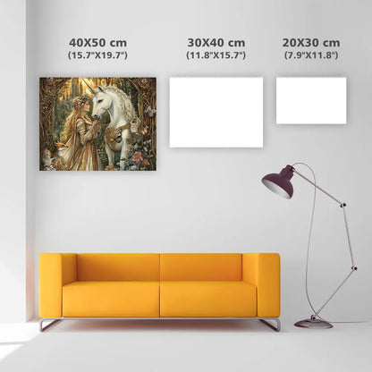 Unicorn and Maiden - Diamond Painting